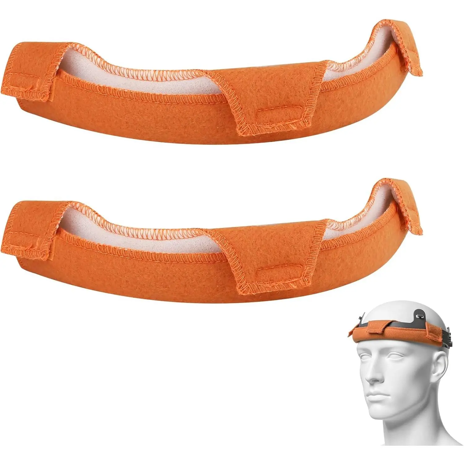 6 PCS Hard Hat Liner, Hard Hat Sweatband, Washable Hardhat Sweatband, Reable Flame Retardant Cotton Hard Hats Sweat for Chainsaw Helmet, Hard Hats Liner Replacement, Welding Helmet