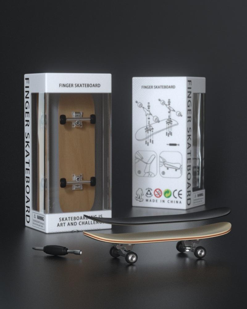 Pro Wooden Fingerboard DIY Kit| 5-Ply Maple Deck & High-Speed Bearing Wheels| Premium PU Grip Tape Mini Skateboard Desk Toy