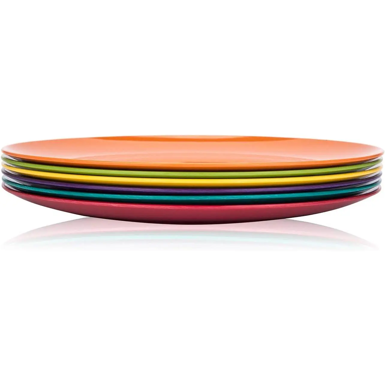 Melamine Plates, 10.5-inch Dinner Plates Dinnerware Dish, set of 6 in 6  Colors |  Melamine, Dishwasher Safe,