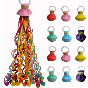 12Pack Hand Throw Streamer Poppers 6 Color Mix No Mess Confetti Poppers Easy to Clean Ideal for Celebrations Birthday and Festival Parties