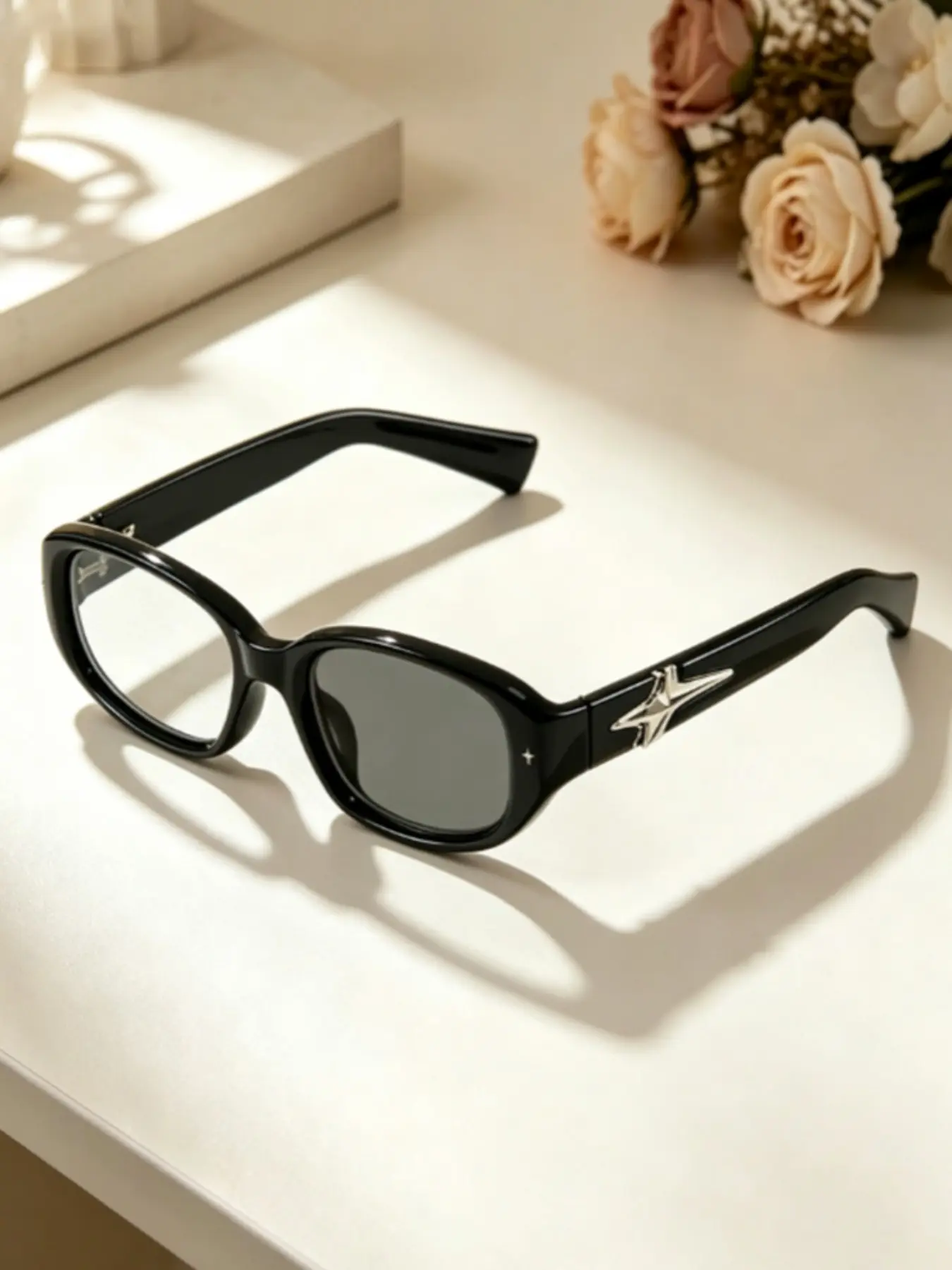 1 Pair Rectangular Fashion Sunglasses for Travel and Outdoor Activities, Stylish Flat Lens Eyewear for Beach, Festivals, Driving, Summer Vacation and Family Outings