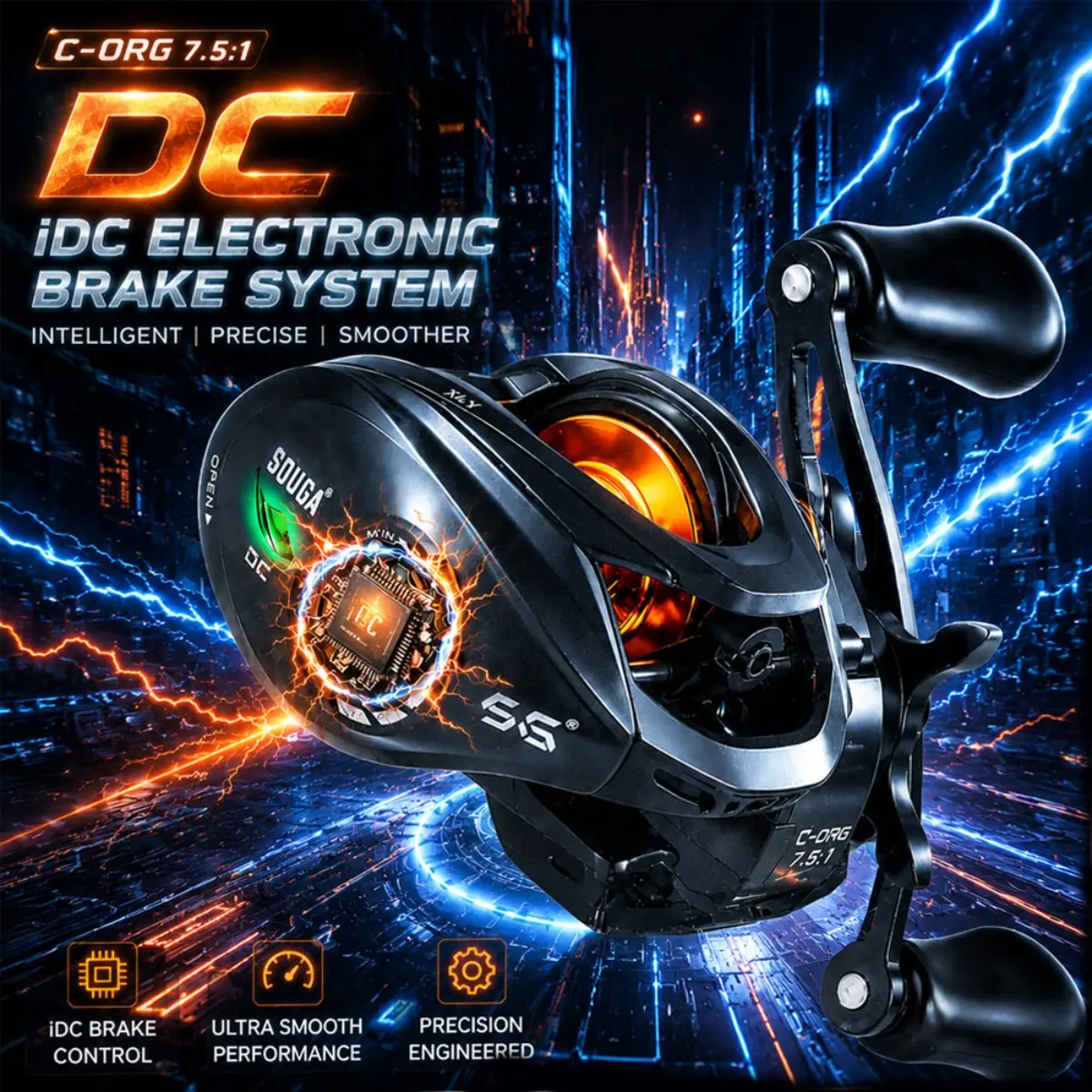 Baitcasting Fishing Reel Ultralight 7.1:1 7.2:1 7.5:1 Gear Ratio Baitcaster Reel Smooth and Sensitive,DC Baitcasting  Fishing Reel for Freshwater Saltwater Fishing
