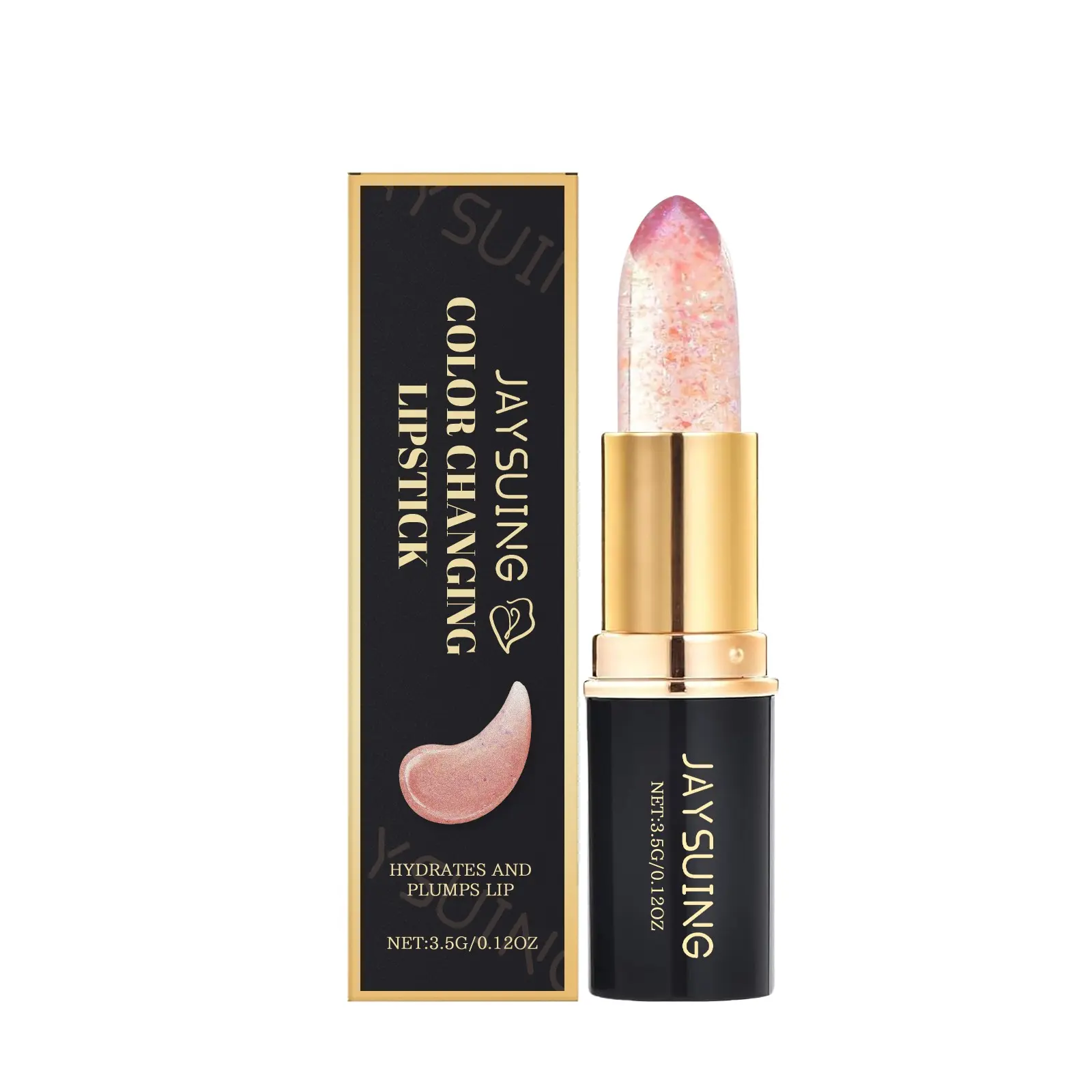 Shimmer Color-Change Lipstick 3.5g | Mineral Oil + Petrolatum + Beeswax Nourishing Formula | Natural Color Payoff | Hydrating Moisturizing Glossy Finish | For Dry Lips | Portable Lip Makeup