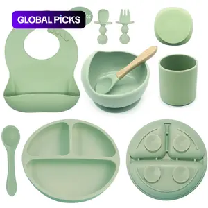Solid Color Silicone Feeding Utensils, 8 Counts/set Soft Baby Spoon, Fork & Bowl Set for Toddlers, Cutlery Utensil Sets, Durable Food-Grade Baby Dinnerware Set #TOP PICKS