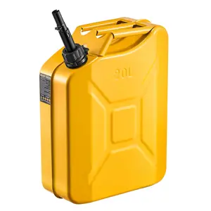 Newly Upgraded Oil-Tight VEVOR Metal Fuel Container, 5.3 Gallon, Fuel Jerry Can with Spout and Comfort Handle, 6 L/min Max Flow Rate, Leakproof & Corrosion-resistant Metal Gas Tank Most Cars Motorcyc
