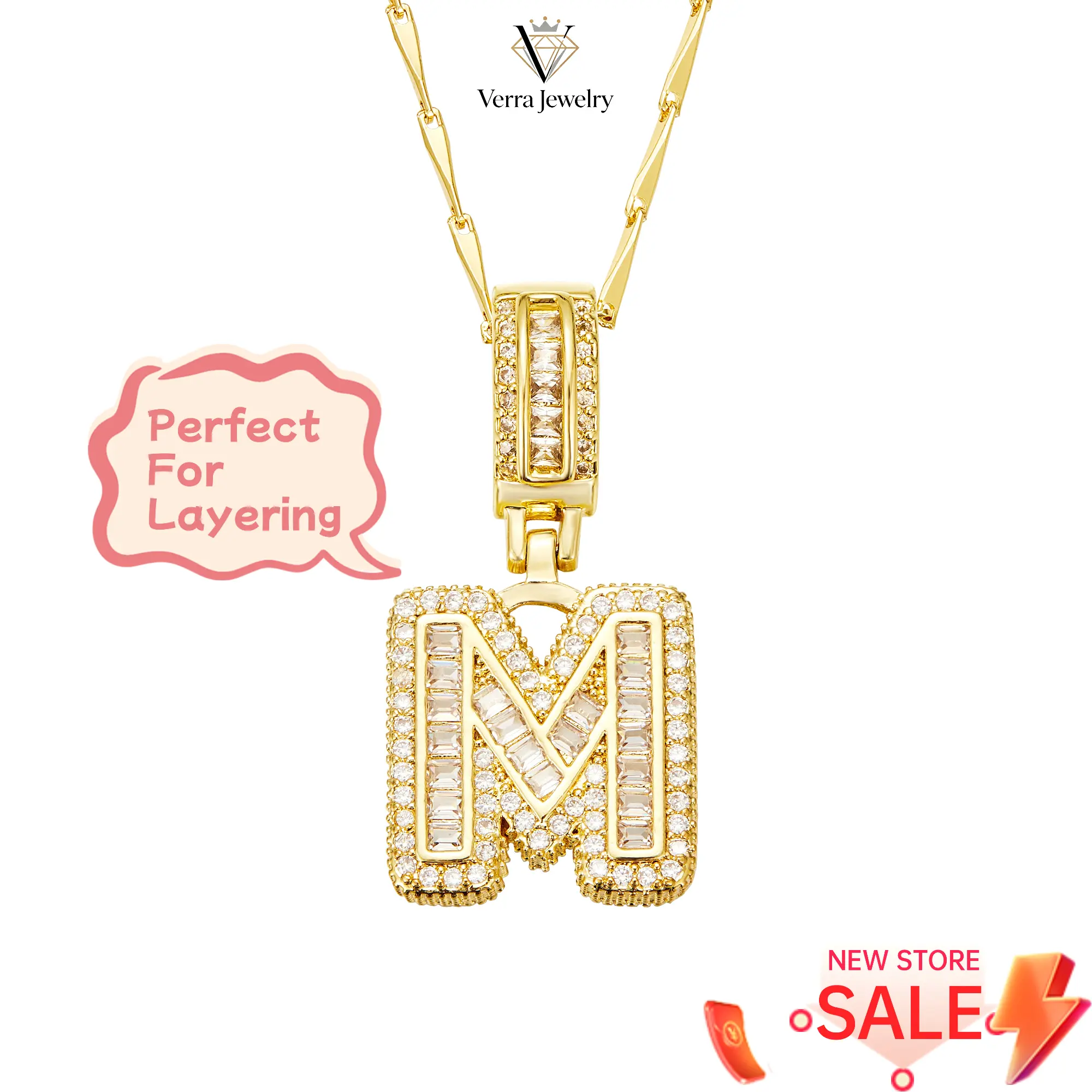 Women's 2-Pack Custom Alloy Initial Necklaces - Adjustable 17"-19" Stainless Steel Chain, Zirconia Pendant, Script Initial & Sparkling Zircon Stones Charm Jewelry, Valentine’s Day Personalized Gifts, Custom Necklace, Script Initial Necklace