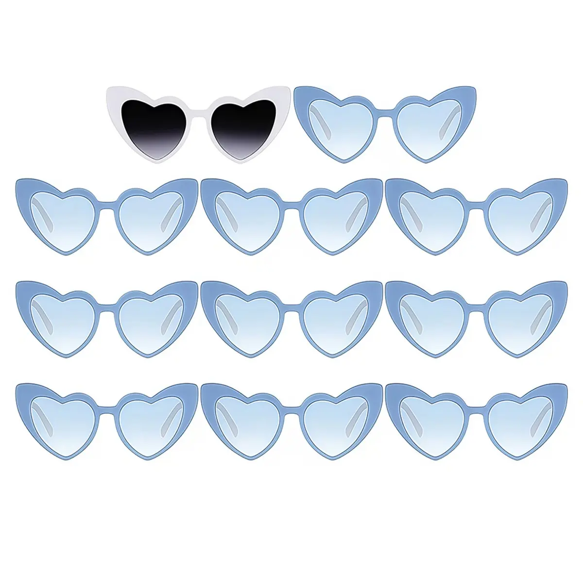 11pcs Fashion Heart-Shaped Glasses, Perfect for Weddings, Parties, Beaches, Travel, Stylish Eyewear for Special Occasions, Party Sunglasses, Fashion Shades