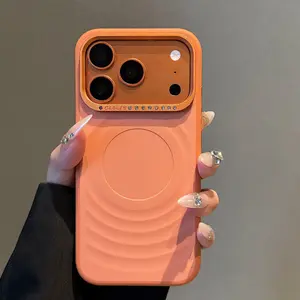 [Flash Fit] Magnetic Liquid Silicone Phone Case - Water Ripple Pattern, Shockproof - Compatible with iPhone 17 Pro Max, 16, 15, 14