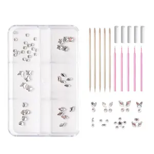 Teeth Gems with Crystals Silver Diamantes Temporary Tooth Gems DIY Kit