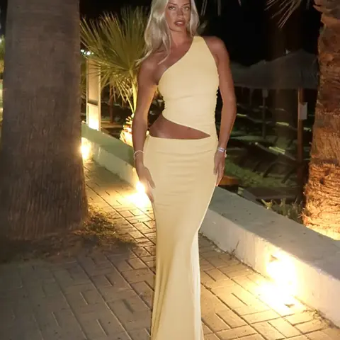 Women's Solid Color Cut Out One Shoulder Sleeveless Dress, Fashion Casual Dress for Party Club Dating Wear, Women Dress for Summer, Evening Event Clothing, Cocktail Dresses