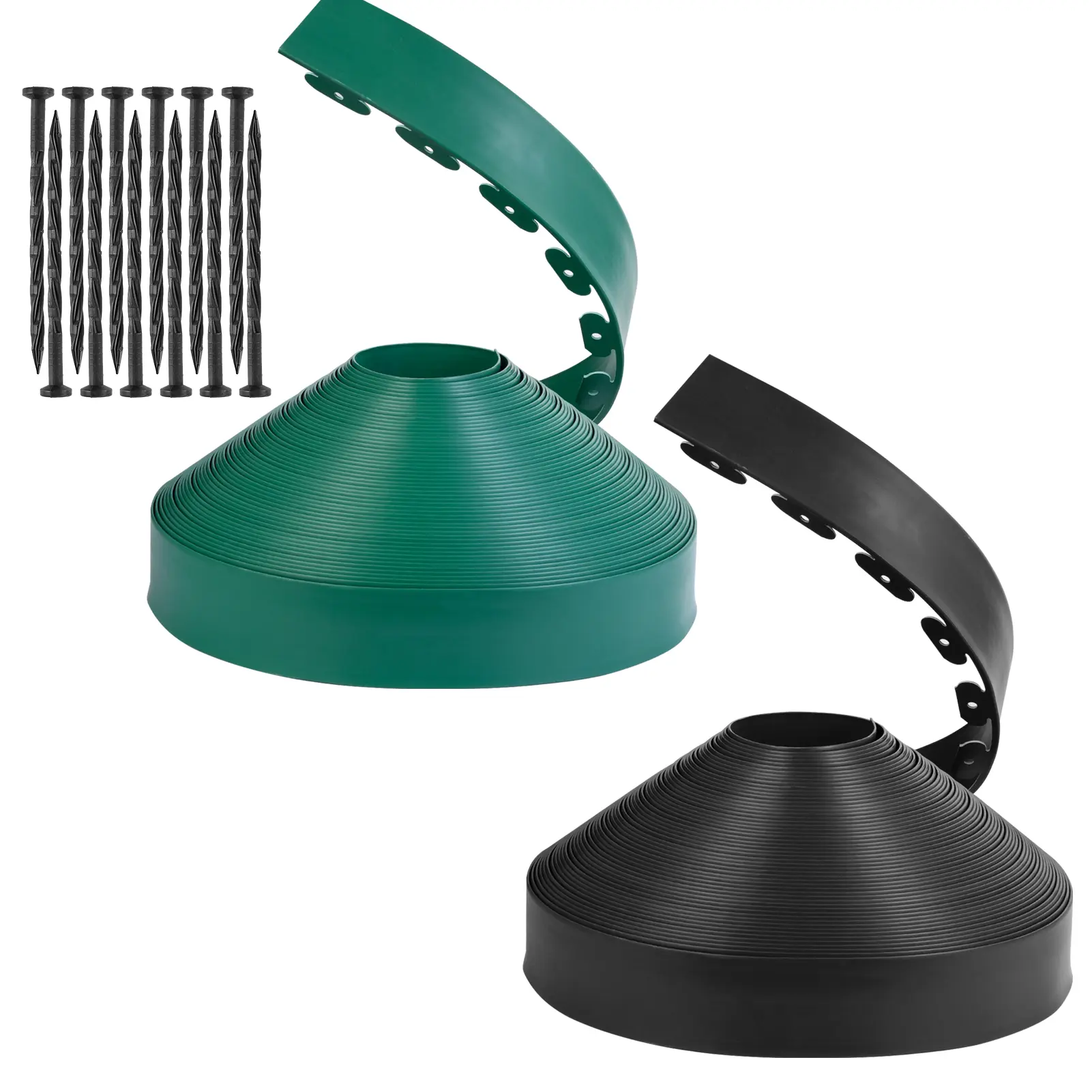 MIXC Garden Edging Border, 200FT 2 Inch Tall Plastic Landscape Edging with 180 Stakes, Flexible Tool-Free Lawn Border for Yard, Flower Bed & Landscaping