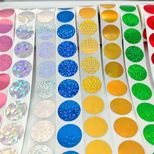 1 Inch Round Holographic Scratch off Stickers, 1000 Pieces/Roll, Colorful Password Stickers for Gift Cards, Coupons, Hidden Codes