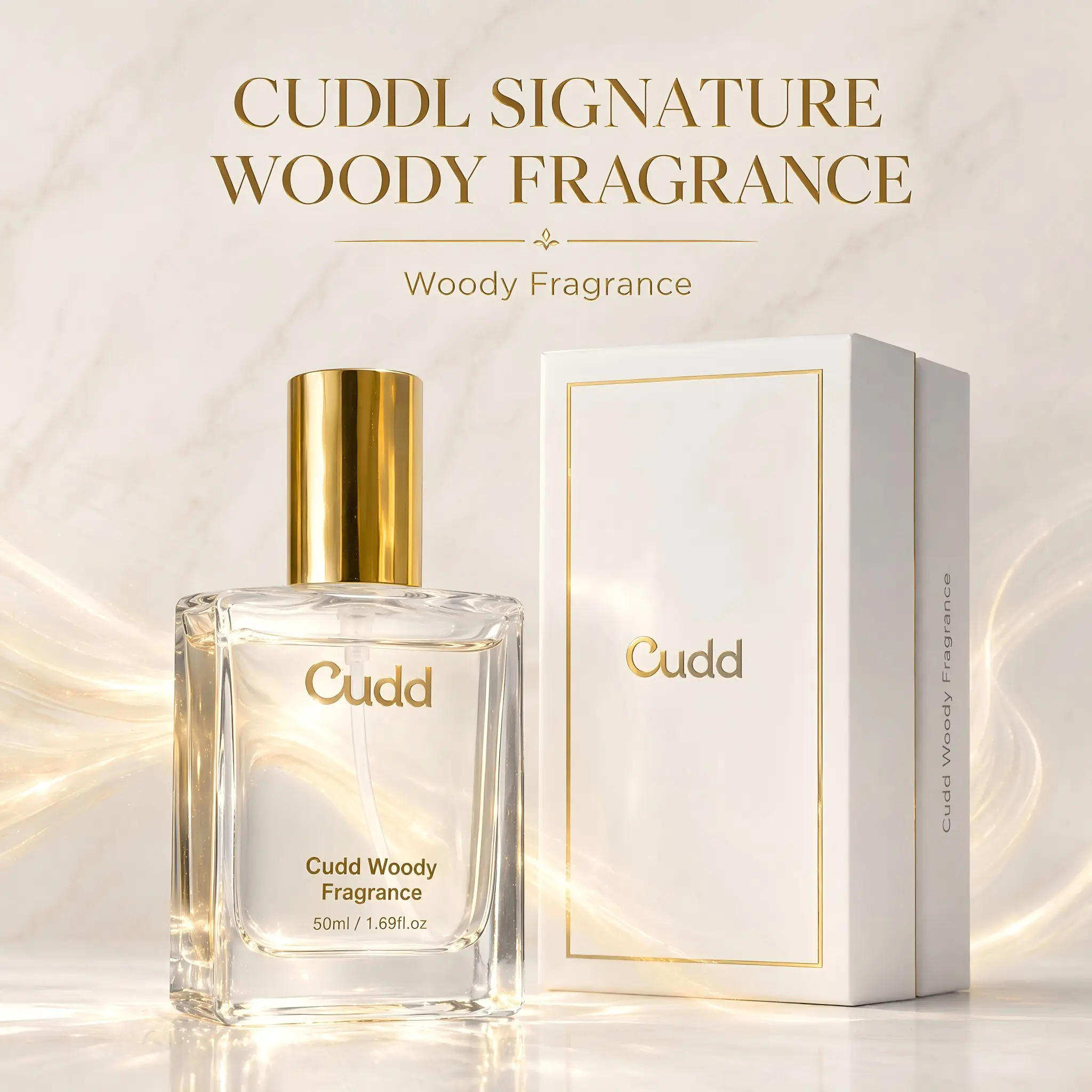 Cudd Woody Fragrance Mist 50ml, Luxury Gift Box Alcohol-Free Perfume for Daily Use