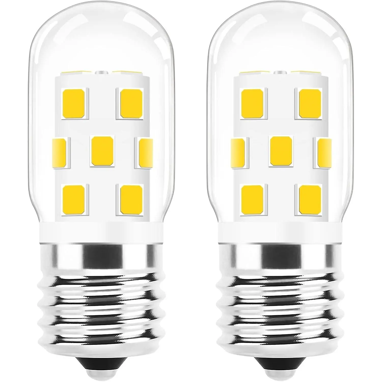 E17 LED Bulb Dimmable, 30W-40W Incandescent Equivalent, Warm White 3000K, Fit for LG Whirlpool Frigidaire Kenmore GE Over The Range Microwave, 125V 3W 360LM, Repalces 6912W1Z004B, 8206232A, 2Pcs
