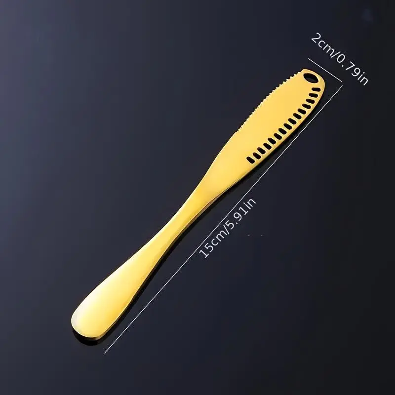1pc Stainless Steel Butter Knife Cheese Butter Perforated Knife Mini Spatula Bread Jam Knife