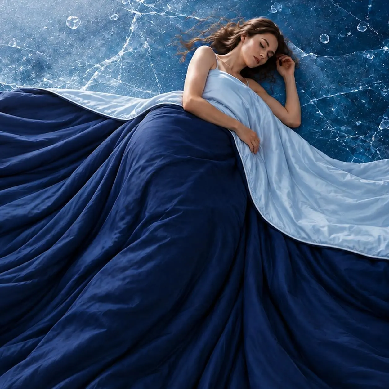 Cooling Comforter Queen Size, Cooling Blanket for Hot Sleepers, Q-Max 0.45 Reversible Summer Comforter, Lightweight Breathable Bedding for Warm Nights & Night Sweats