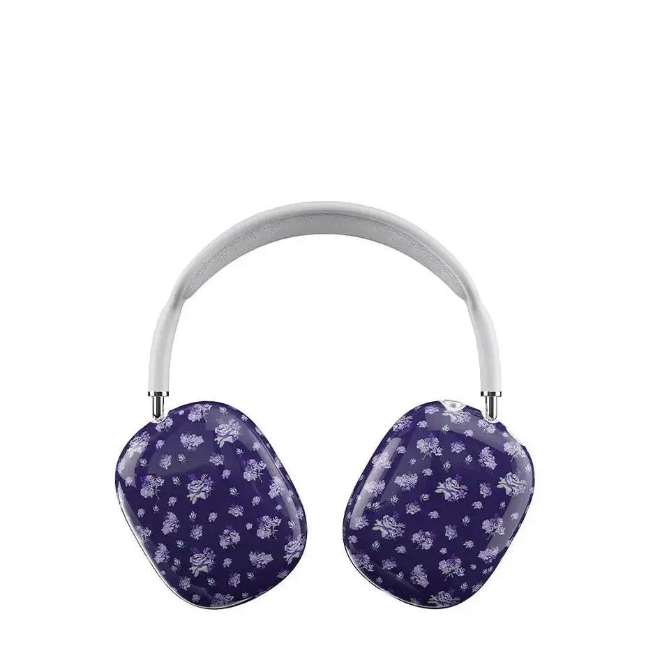 Wildflower Limited Edition Sweet Coquettecore Sugar Plum Floral Polyurethane AirPods Max Cover - 3.5x4.25" Audio Headphone Case, Lightweight, Scratch-Proof, Shockproof, Secure Purple Dainty Cover (Peel Off Plastic Covering Before Use)
