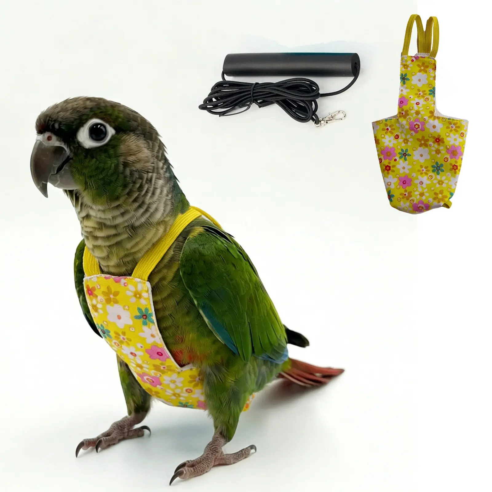 Bird Flight Harness Vest, Quick-Release Design, Rope and Handle Included, Suitable for Long-Tailed Parrots, Australian Wrens, Kuru Parrots, Swordtail Parrots, Cockatiels, Lovebirds, Parakeets, Blue Quakers, Sun Conures, Supplies