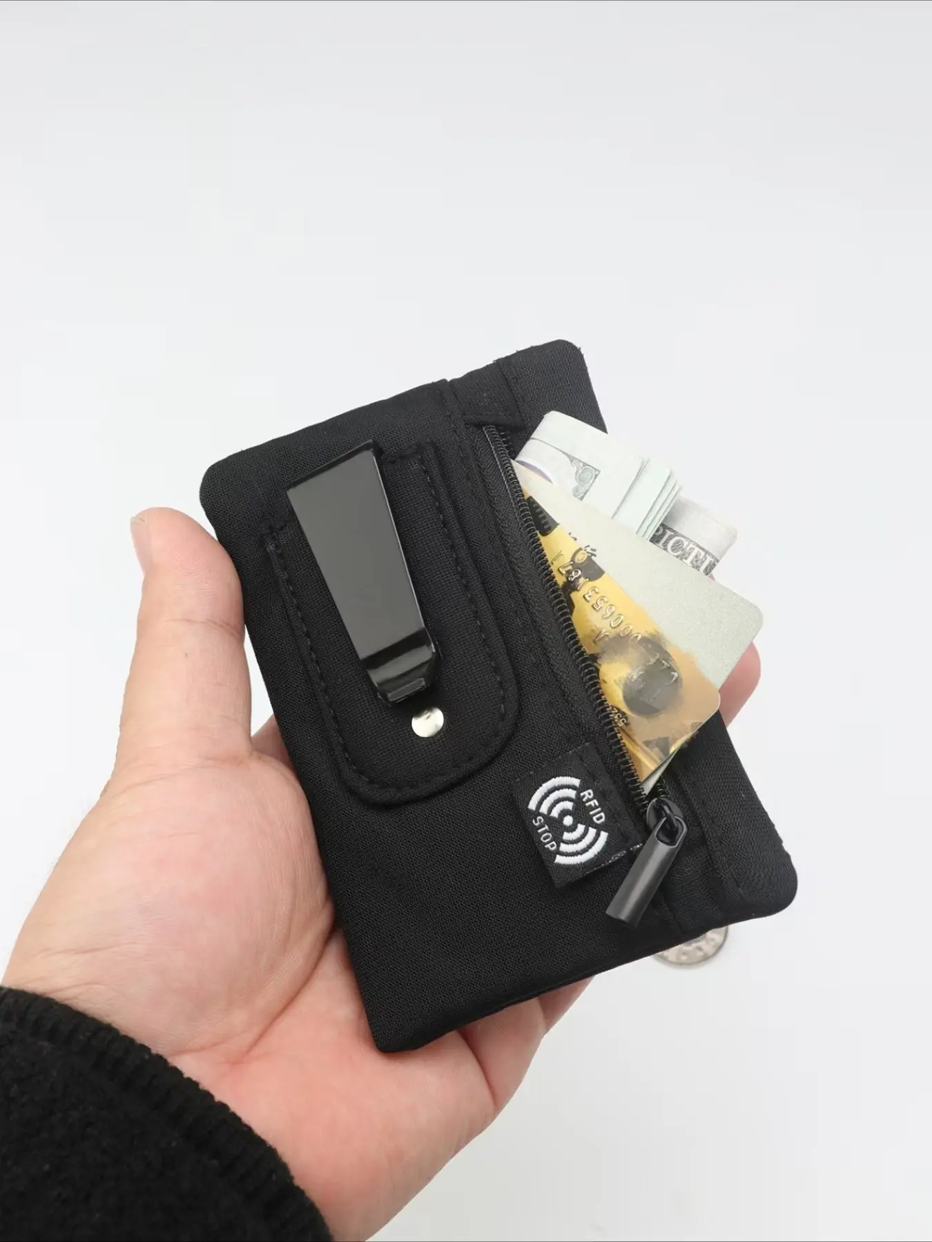 Travel Security Money Bag RFID Blocking Card Holder Purse Hidden Clip Stash for Men Women Secret Pocket Waist Pack Mini Wallet