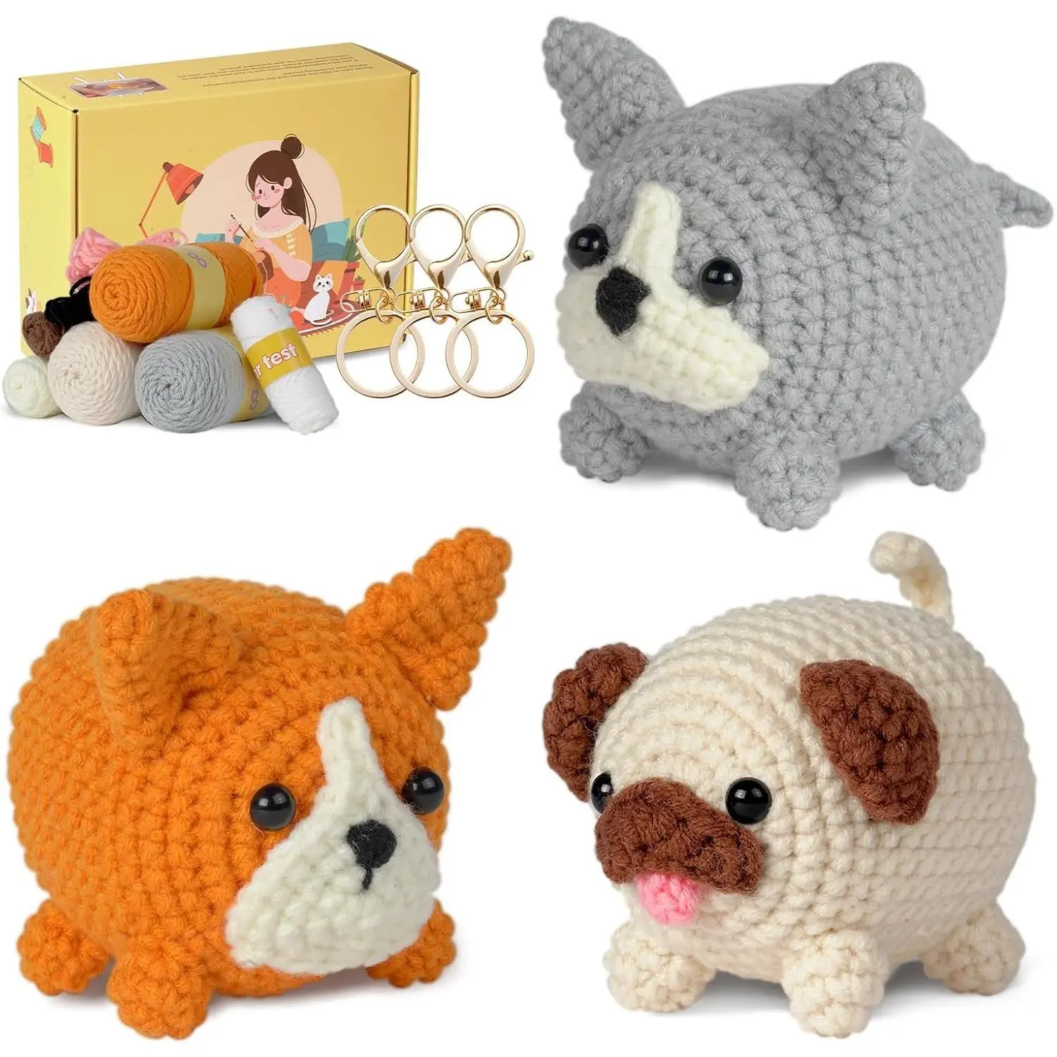 Crochet Kit for Beginners - Learn to Crochet Kits for Adults Beginner with Step-by-Step Video Tutorials - Crochet Kits for Adults and  (Orange)