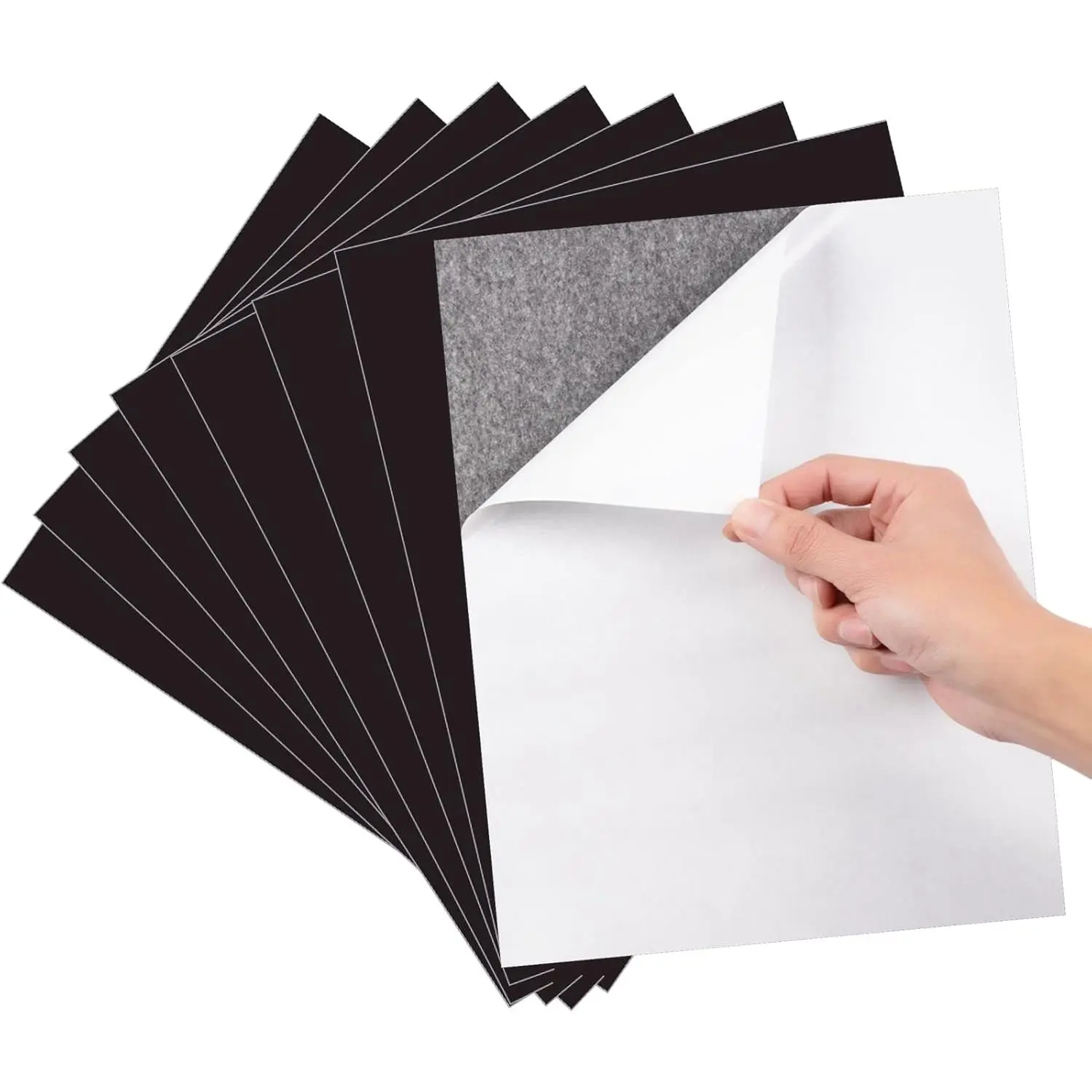 Adhesive Magnetic Sheets 8.5x11 Letter Size Pack of 8 Self-Stick Easy Cut Magnet Sheets for Home Classroom Office DIY Paper Craft