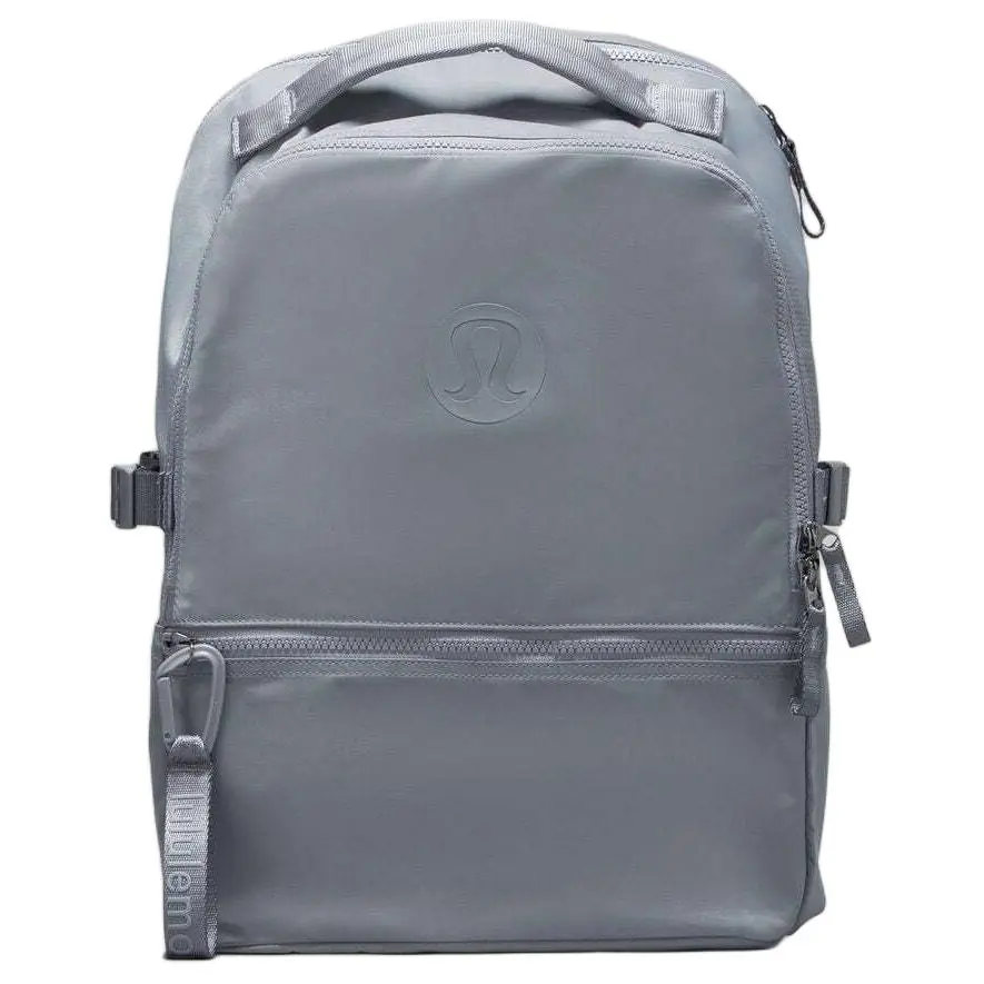 Lululemon New Crew 22L Backpack – Unisex Nylon Laptop Bag with Logo Zip Closure in Asphalt Grey