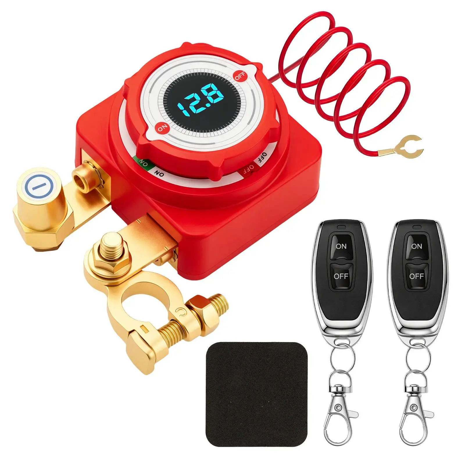 GJANSH Remote Battery Disconnect Switch 12V 240A, Upgrade Battery Kill Switch for car 12V 240A, with Led Voltage Display, Prevent Battery Drain, Remote Battery Kill Switch for Car, Truck, RV,SnapFixMate