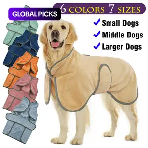 Pet Bathrobe, 1-pack Quick-Absorbing Pet Bath Towel Bathrobe, Pet Sleepwear, Pet Clothes for Small, Medium and Large Dogs