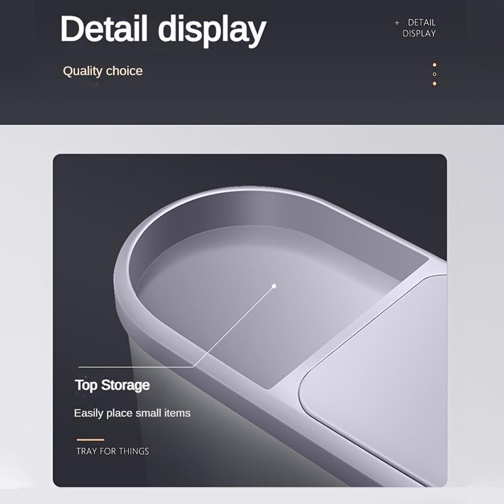 Bathroom Trash Can, 1 Count Household Creative Waste Bin with Holder & Handle, Press Type Can with Lid, Simple Paper Basket, Large Capacity Trash Bin, Home Essential Bathroom Accessories, Bathroom Essentials Accessories