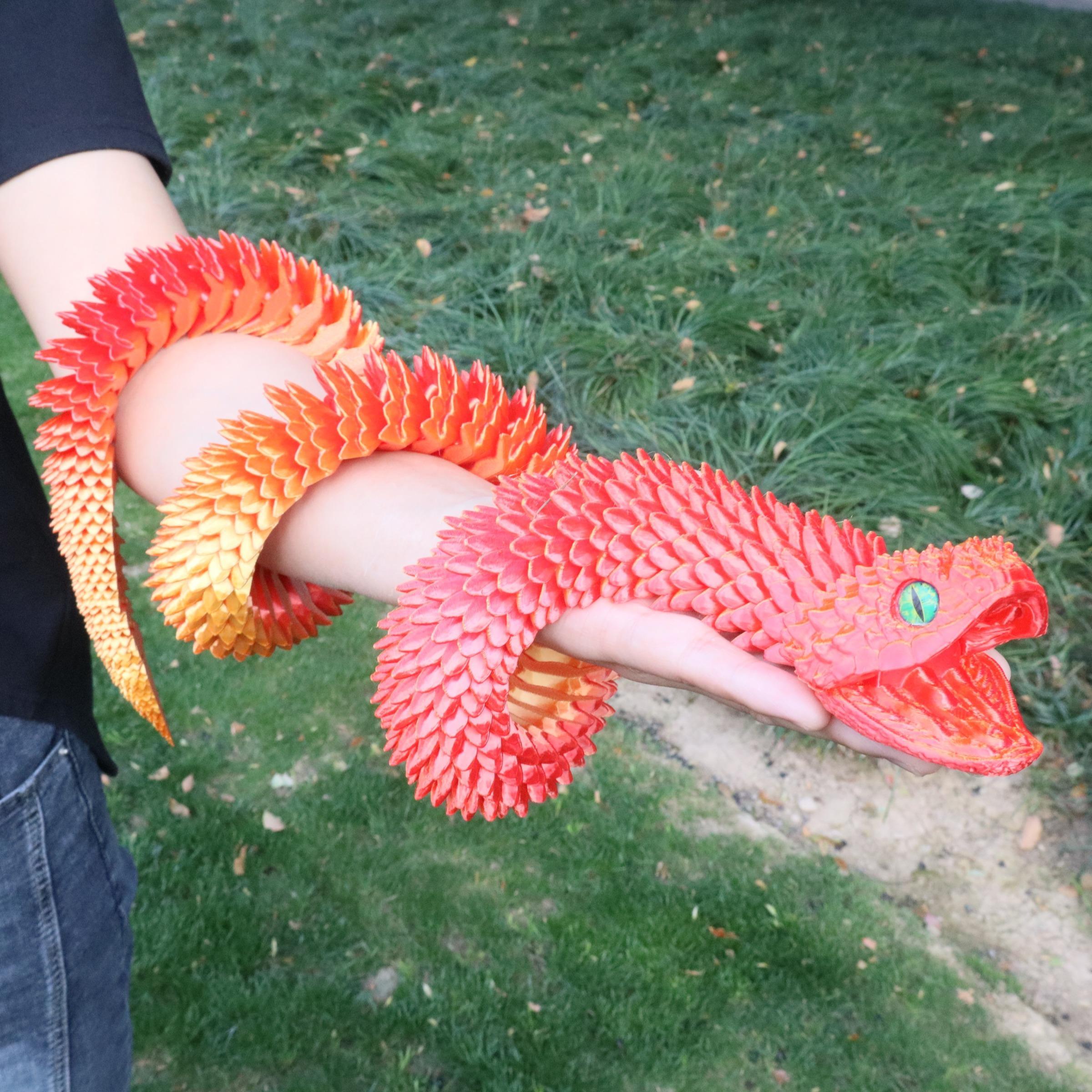 3D Printed Snake Model, 1 Count Creative Snake Model Ornament, Simulation Snake Model for Indoor & Outdoor Decor, Decorative Figurines