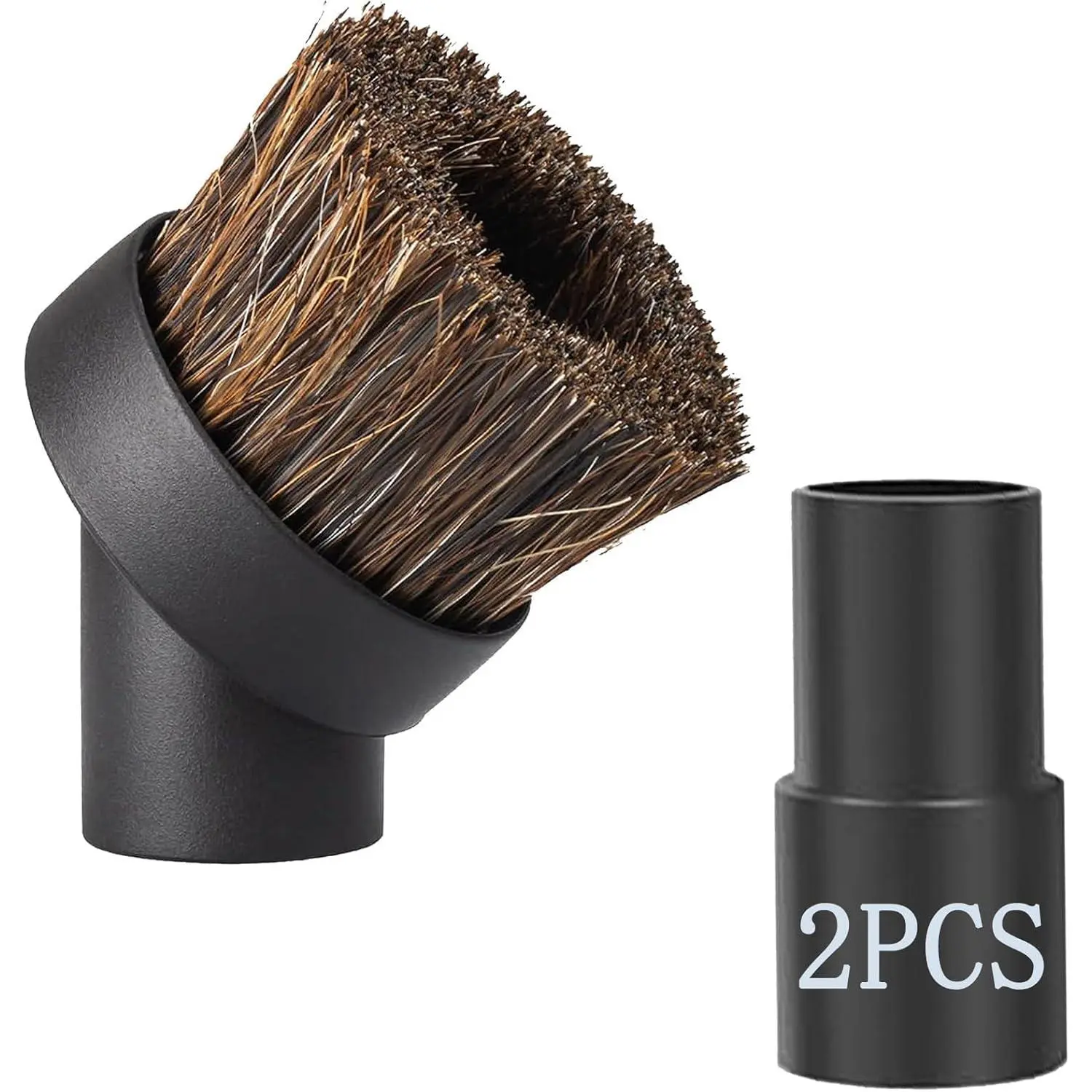 2 Pack Round Dust Brush For  Vacuum Attachment with Vacuum Hose Adapter, for  Vacuum Brush Attachment for  Vacuum Cleaners Accessories