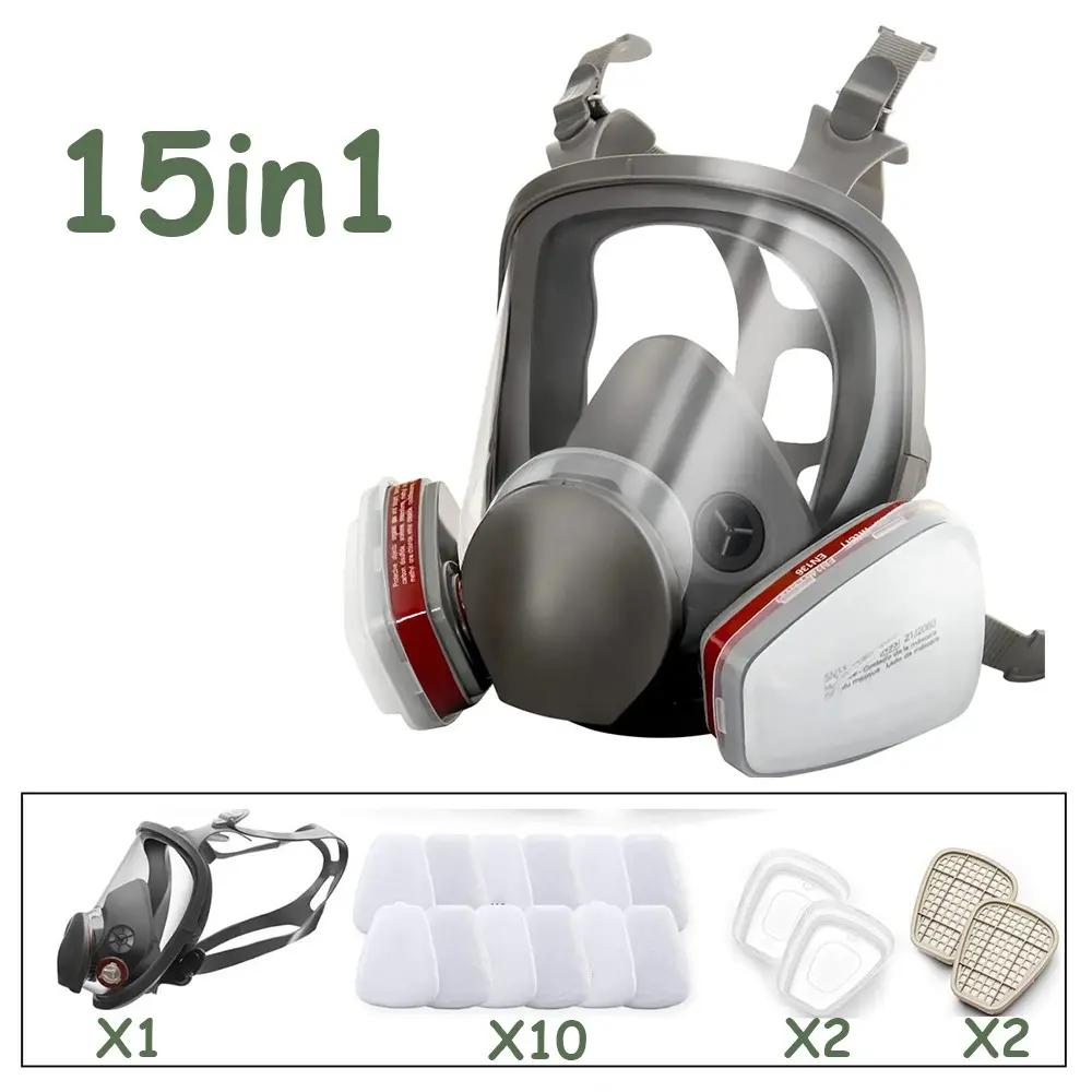 6800 Anti-Fog Gas Mask, Full Face Industrial Respirator, Paint Spraying Safety Filter, Dust Proof, Formaldehyde Protection, Protective Respirator, Safety Gear