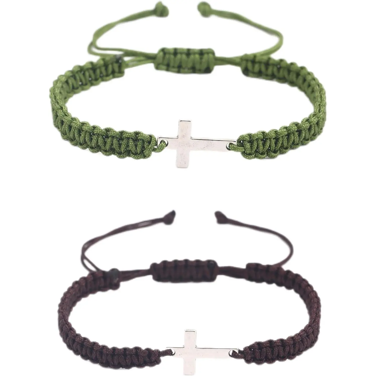2 count Colorful  Woven  Bracelet For Men Women Adjustable Matching knit  Bracelet For Couple  Religious Inspirational Christian Easter Christmas  Gifts
