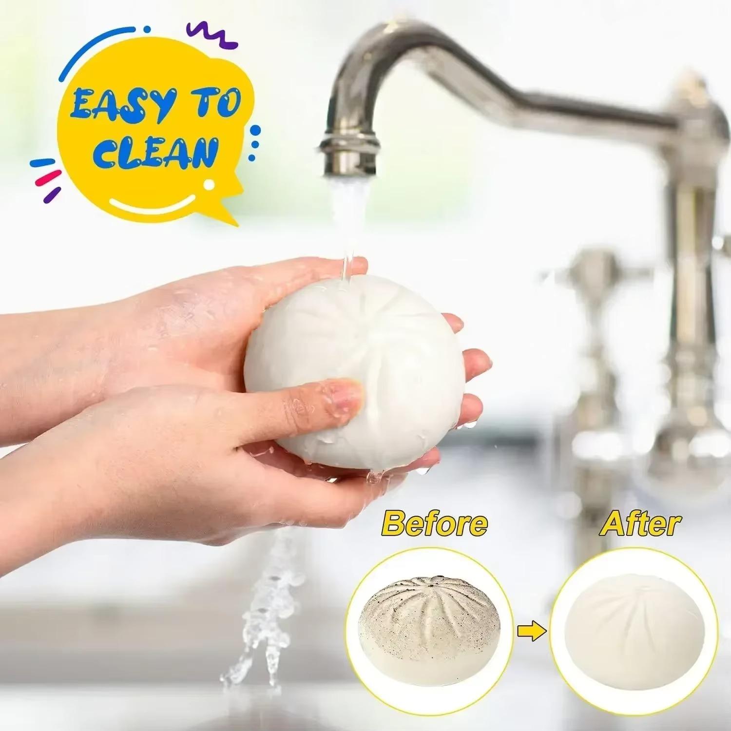 1PC Dumpling Stress Balls Fidget Sensory Toy Simulation Food with Little Steamer Squeeze Dough Ball Stress Relief Hand Toy