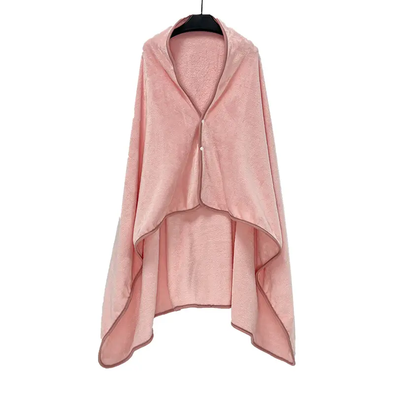 Multi-Use Flannel Wearable Shawl Blanket, Foldable Versatile Cape, Perfect for Napping at Home, Lounging at the Office, and Traveling