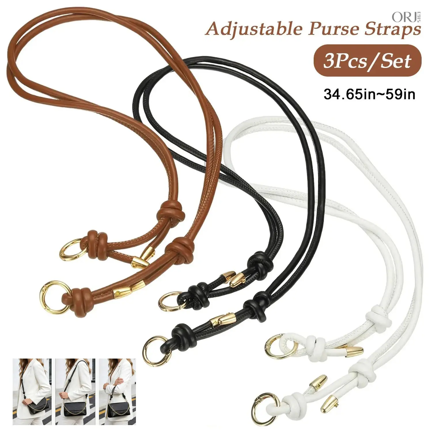 3 Pack Knotted PU Leather Adjustable Crossbody Purse Straps, Detachable Replacement Shoulder Bag Belts, Stylish Knotted Decor Handbag Strap Accessories For DIY Handmade Tote Bags Crossbody Purses Craft Bag Hardware Supplies sum,Ch,fidget,spin,dog,,animal,