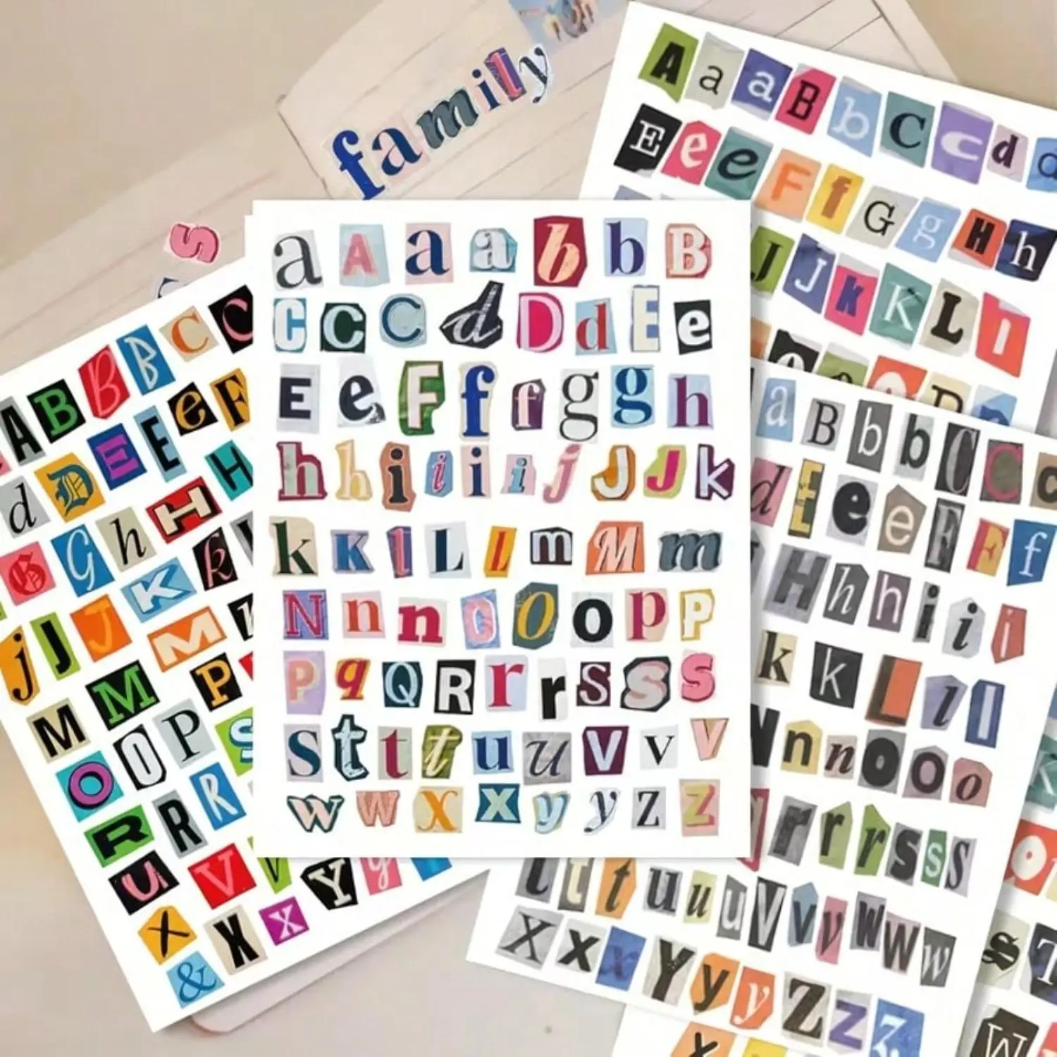 284PCS Peel-Stick Vintage Magazine Collage Letters Stickers - Office Stationery, Scrapbooking Supplies for DIY Art Crafts, Planner