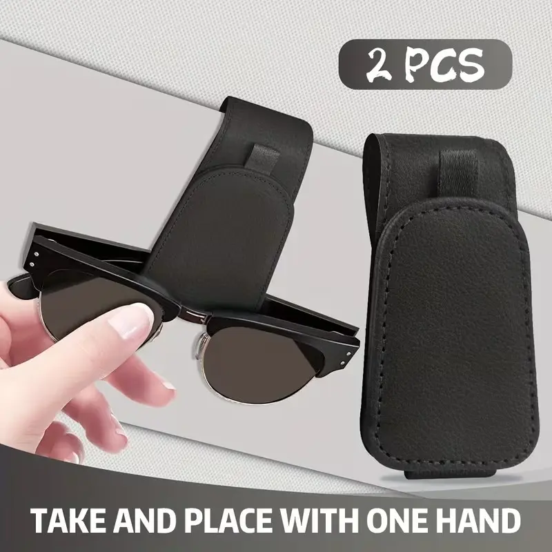 2 car sunglasses clips, car cloth magnetic glasses clips, car visor glasses fixing clips.