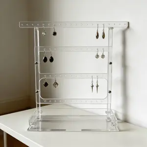 1 Set Of Multifunctional Acrylic Jewelry Storage Display Rack Suitable For Personal Collection And Commercial Use High Transparency Sturdy Suitable For Bracelets Necklaces Earrings And Various Accessories Suitable For All Scene Display Racks