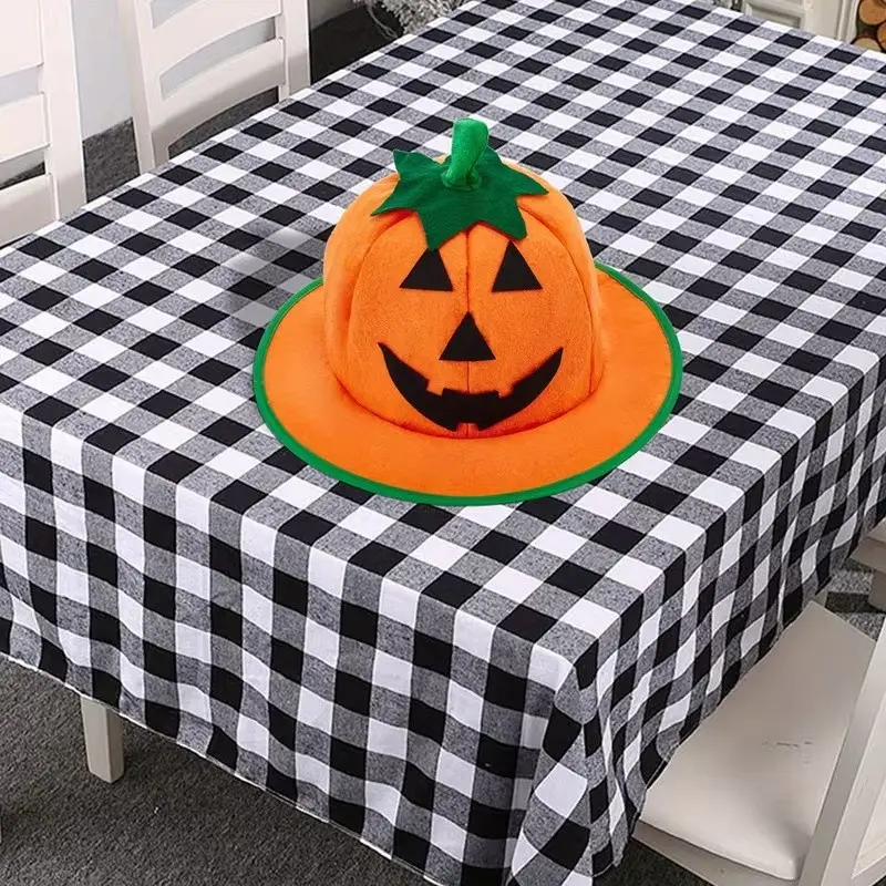 Halloween Pumpkin Hat, Classic Cute Funny Party Hat with Leaf Decoration, Durable Polyester Blend, Role Play, Costume Party, Holiday Decor