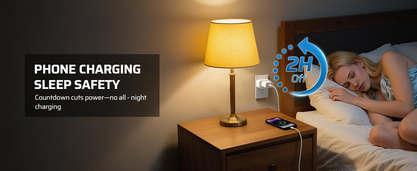 F-PSP02  Wireless Remote Control Outlet with Timer, Indoor Remote Timer Outlet, No Interference No Wiring, 15A/1875W 100FT RF Range, Countdown Light Switch for Lamp, Fan, Christmas Decor, FCC Listed