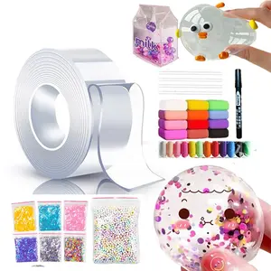 25PCS Thickened Nano Glue Bubble DIY Toy Set, DIY Squishy Making Kits, Includes Clay, Double-Sided Tape, Elastic Nano Bubble Tape, Perfect for Crafts and Parties