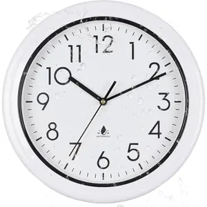 13 Inch Sealed Waterproof Outdoor Clock Non-Ticking Weatherproof Outdoor Wall Clocks Battery Operated Clock for Pool, Patio, Garden, Porch