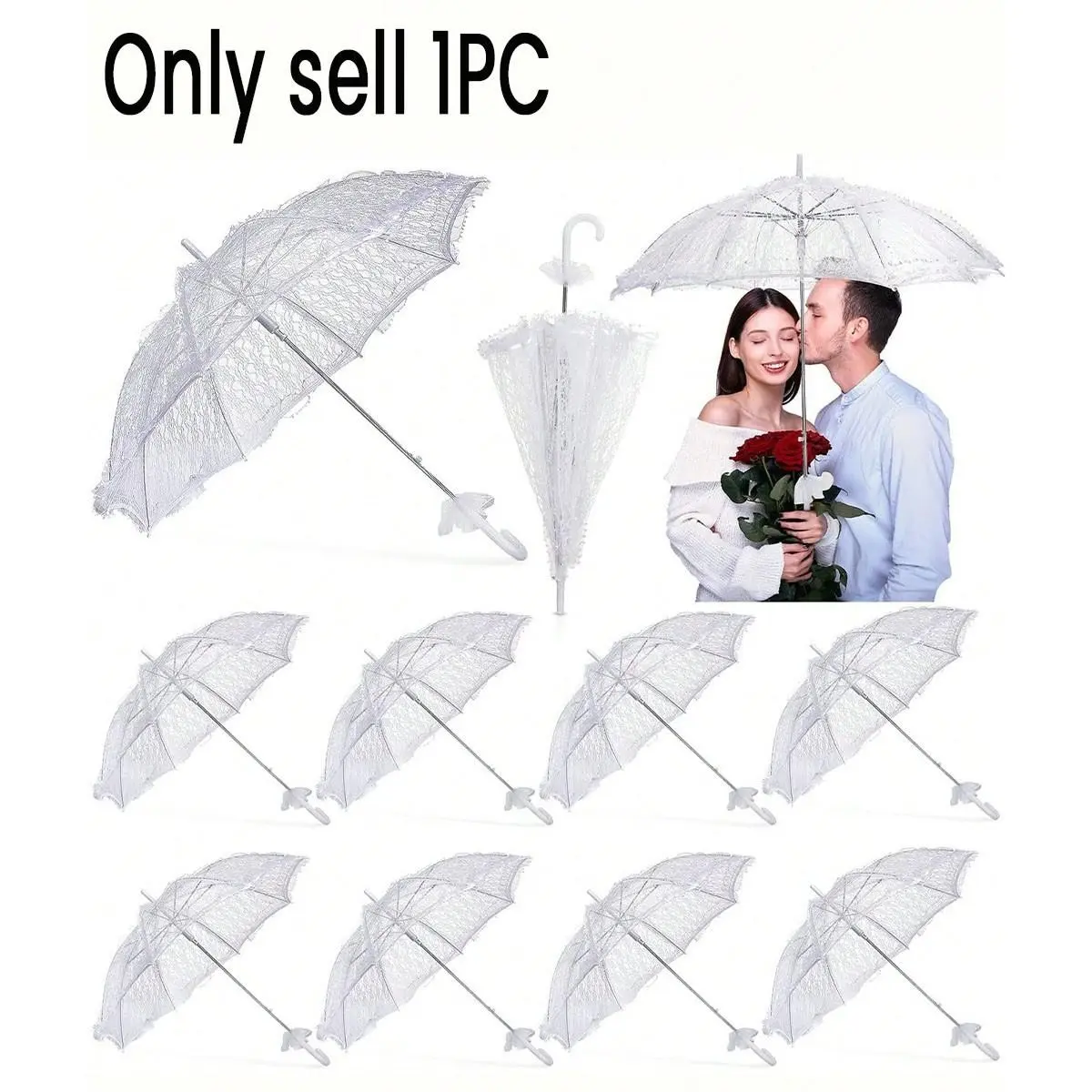 Bridal Wedding Decoration Props, Lace Umbrella, European Style Bridal Wedding Umbrella, Outdoor Wedding Decorative Umbrella, Best Gift, Wedding Photography Prop, Party Dressing Prop