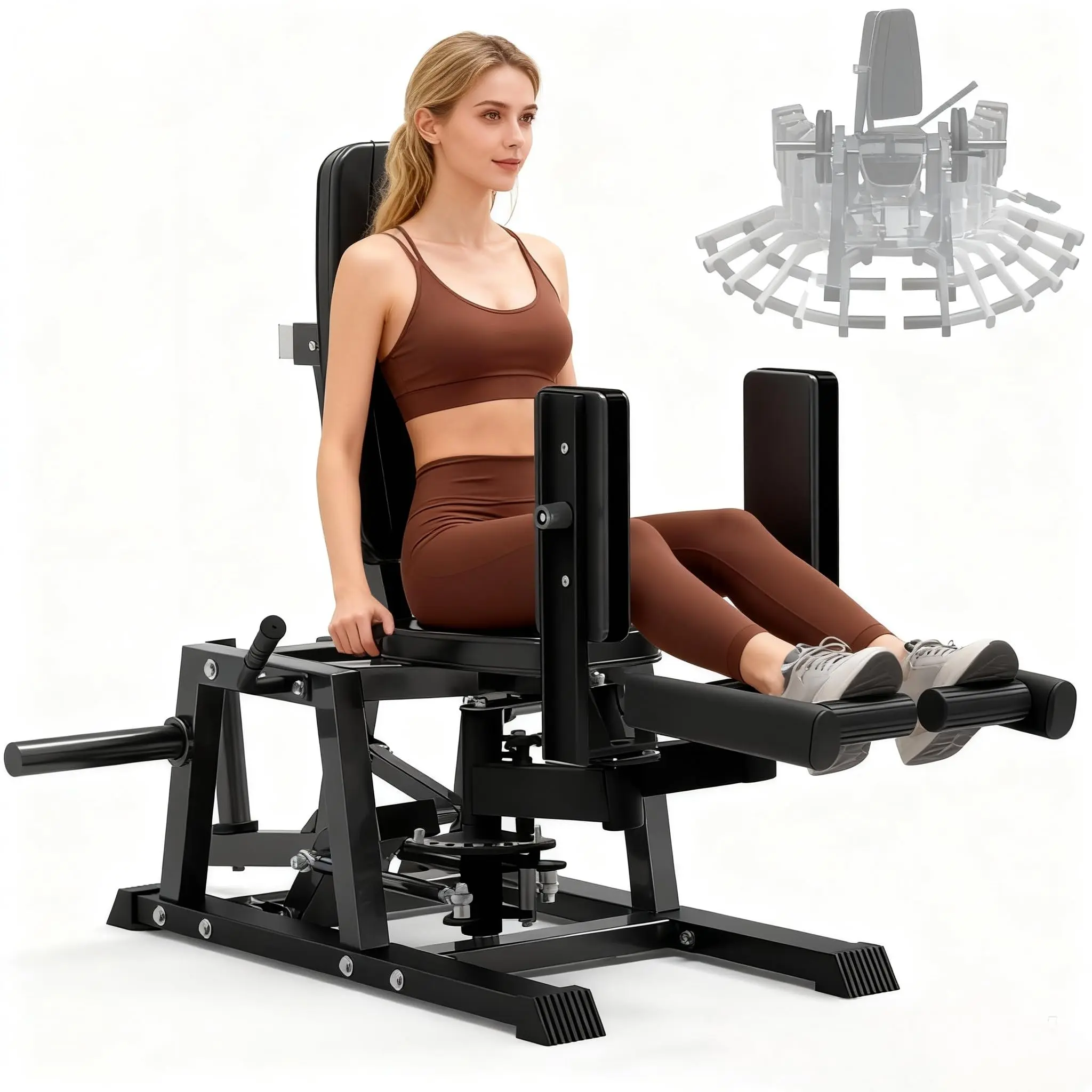 Unisex Adjustable Dual-Action Inner and Outer Thigh Machine, Strength Gym Equipment for Thigh Training