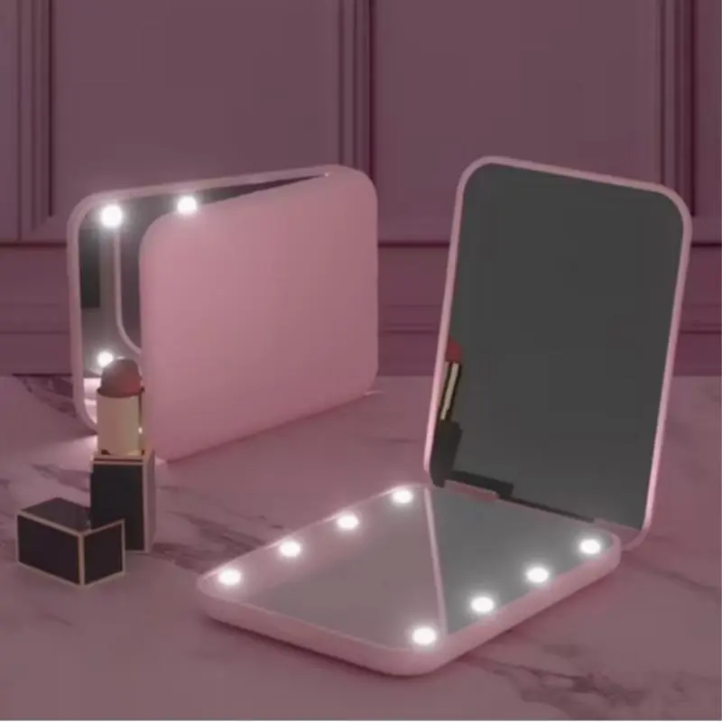 Compact Travel Makeup Mirror with LED Light, 1x/3x Magnification, Pocket Size, Dual-Sided, Portable, Foldable, Handheld, Perfect Gift