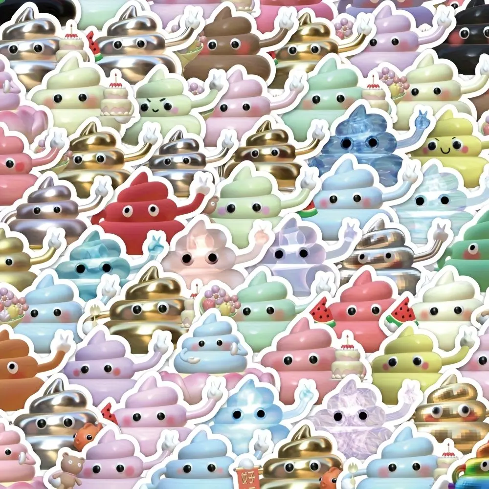 Funny Poop Stickers Set, 5 Packs X 60pcs Each, 300pcs Colorful Creative Stickers, Cool & Fun Design, Perfect for Kids' Crafts