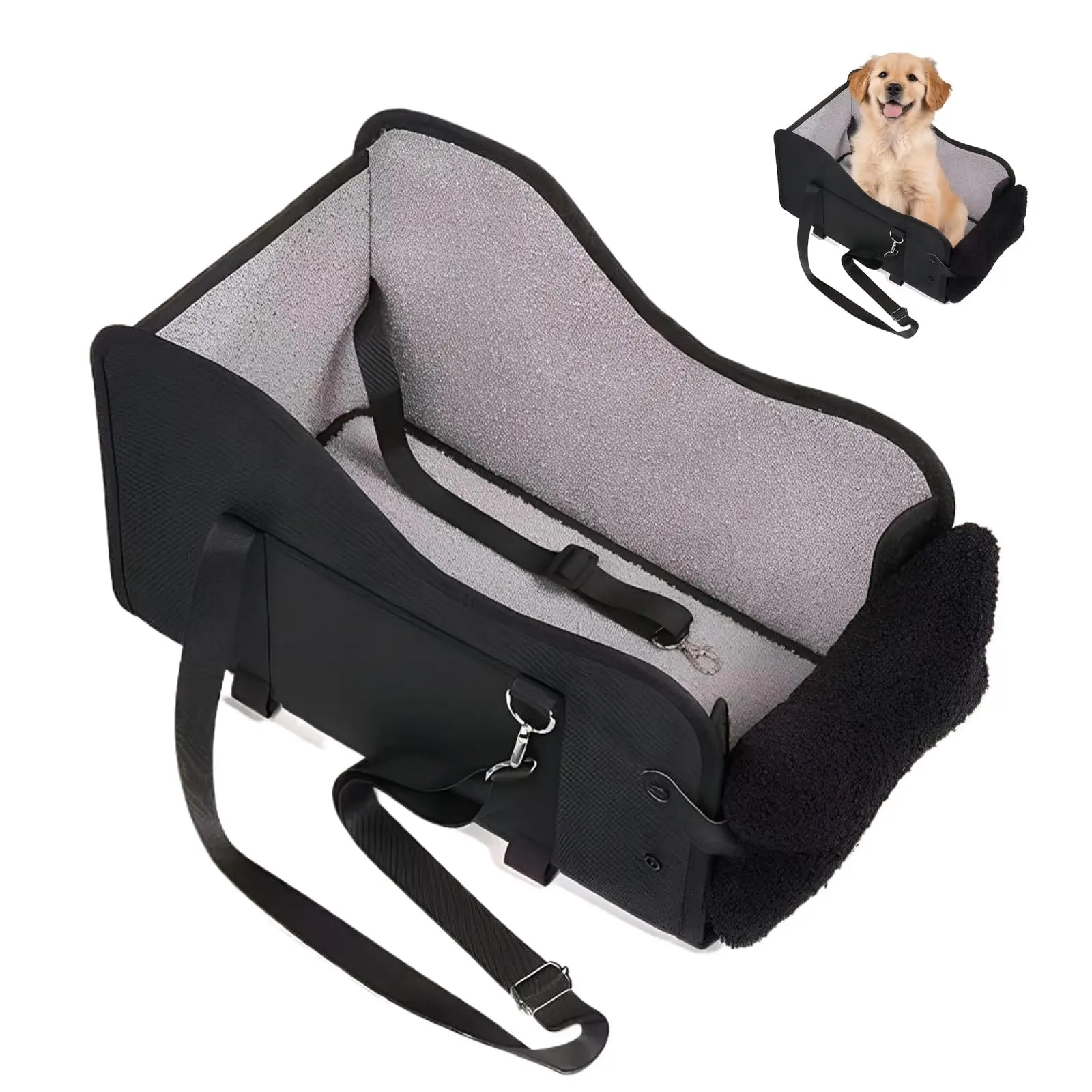 Portable Pet Car Seat for Small Dogs Cats, Adjustable Height with Safety Harness, Durable Soft Padding, Ideal for Suv Truck Sedan