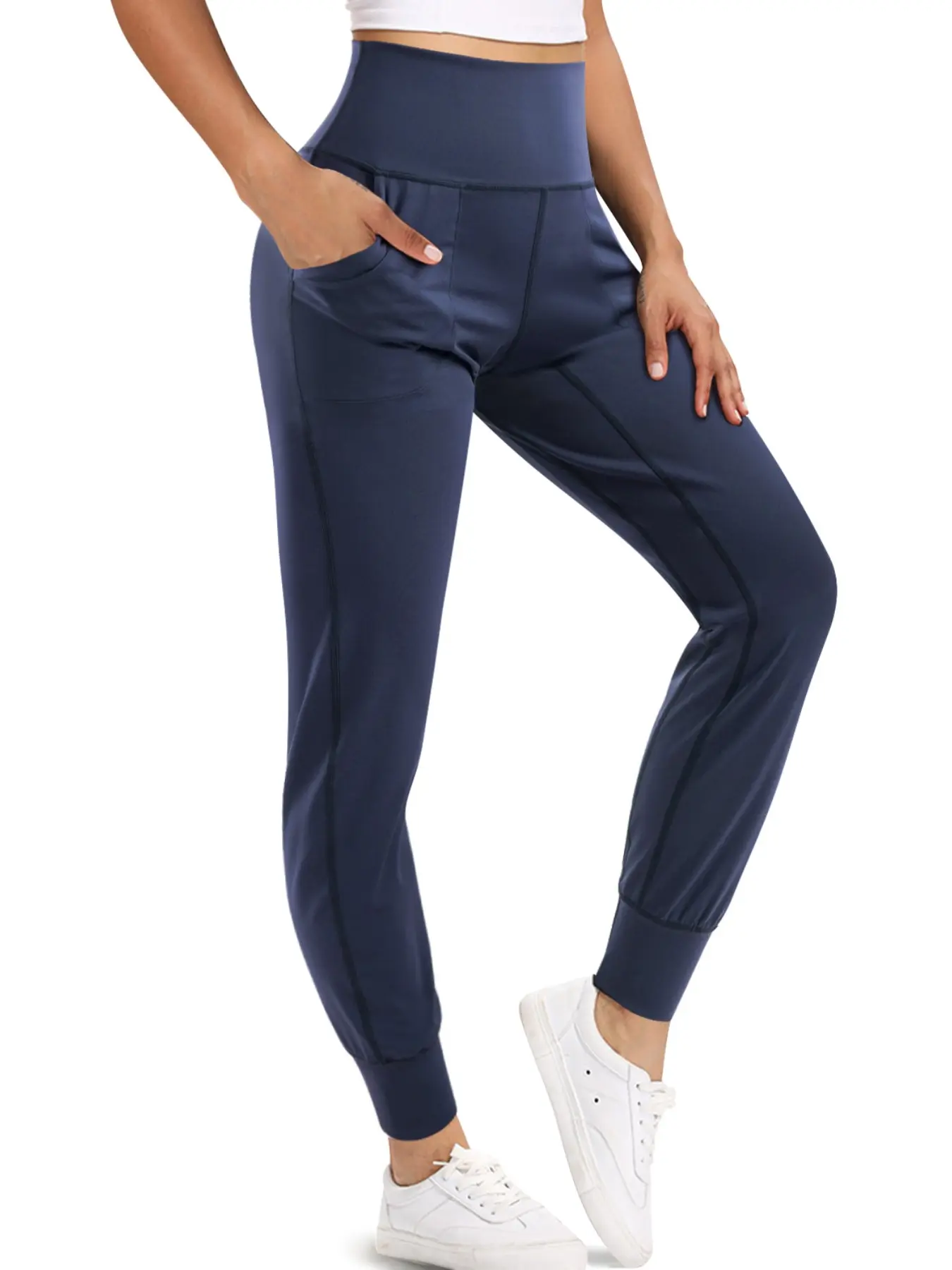 Women's Sporty Yoga Pants, Activewear Yoga, Breathable Moisture-Wicking Fabric, Slim-Fit Running Tights, All-Seasons, Convenient Phone Pocket