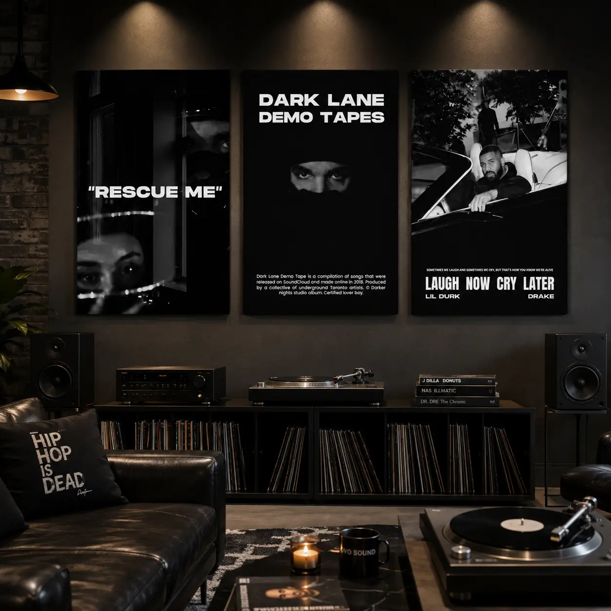 Artistic Drake Hip Hop Black-White Rap Classics Canvas Poster, Album Cover-Style Print, Urban Aesthetic Wall Decor for Bedroom Office, Rapper Fan Gift (Home Decor Wall Artwork)